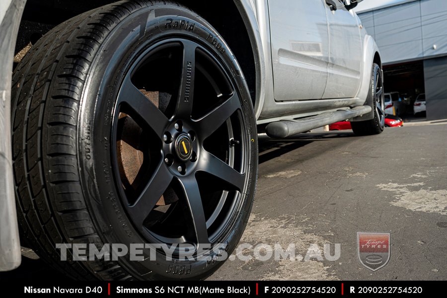 20x9.0 Simmons S6 Matte Black NCT on Nissan Navara D40