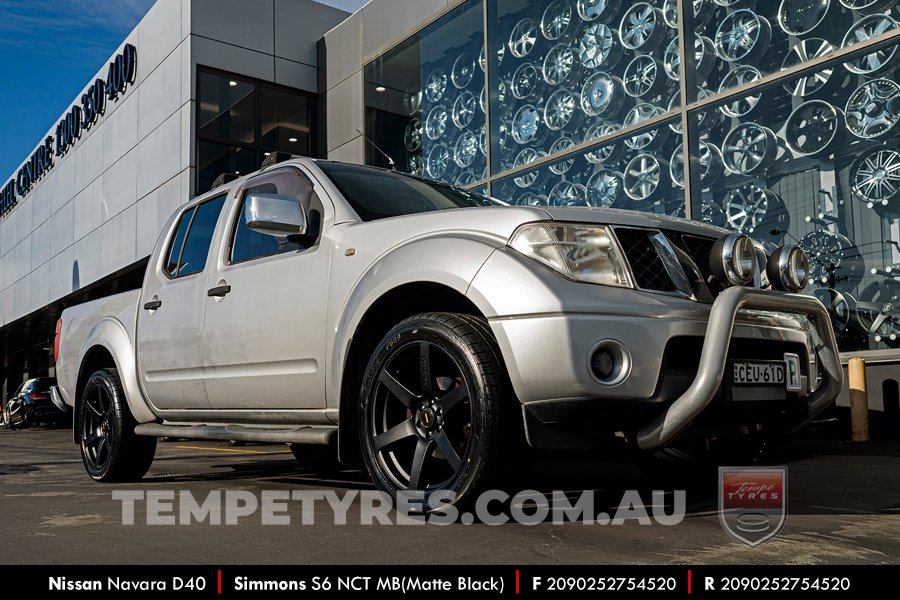 20x9.0 Simmons S6 Matte Black NCT on Nissan Navara D40