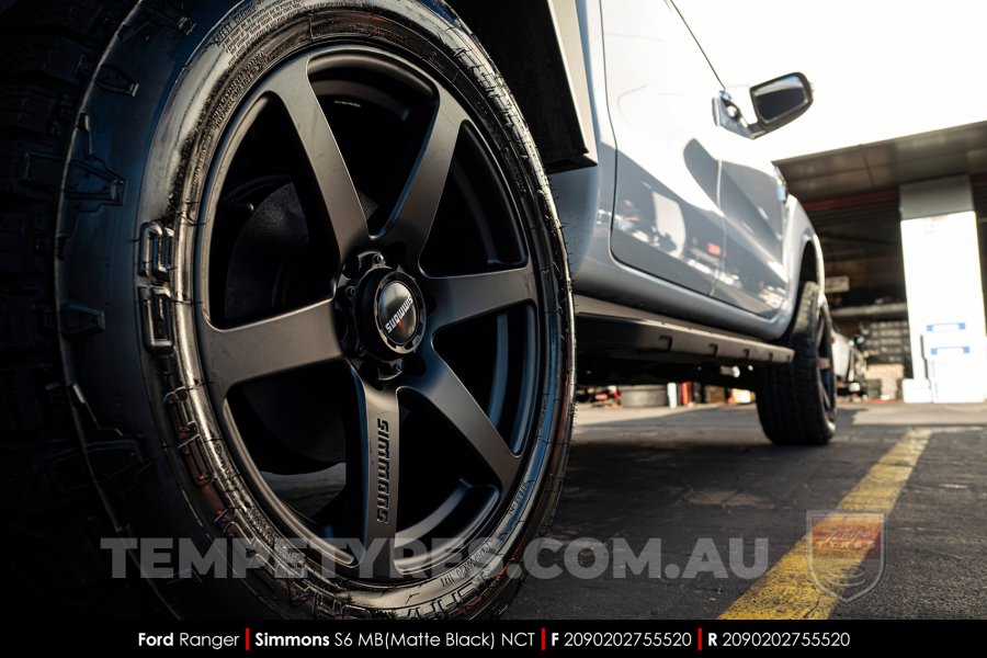 20x9.0 Simmons S6 Matte Black NCT on Ford Ranger