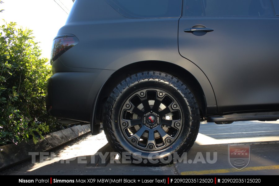 20x9.0 Simmons MAX X09 MBW on Nissan Patrol