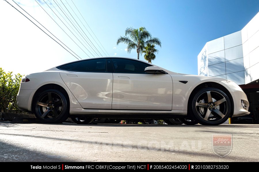 20x8.5 20x10 Simmons FR-C Copper Tint NCT on Tesla Model S