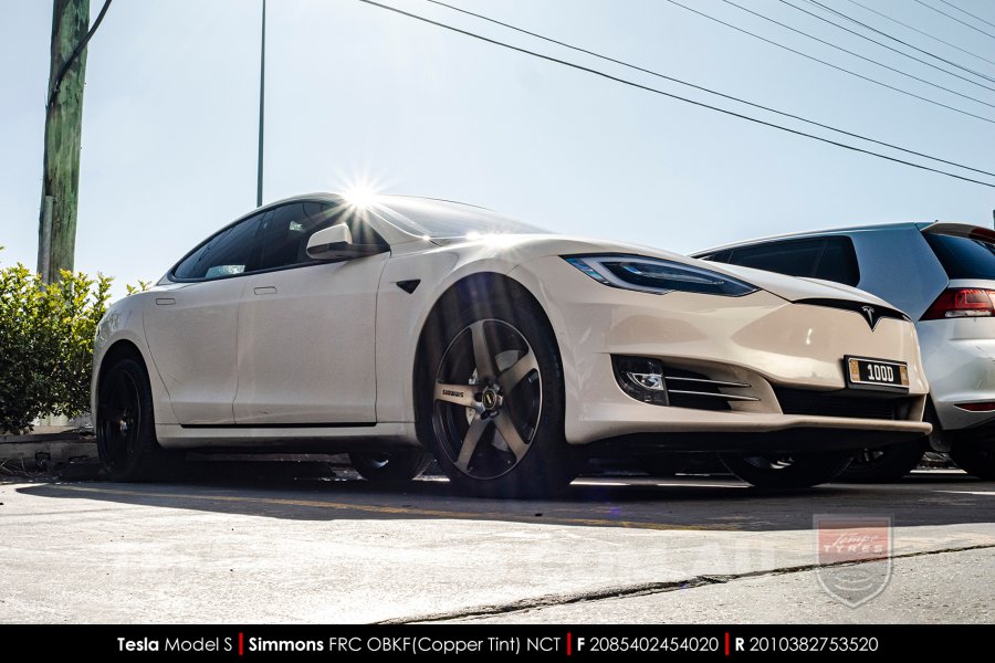 20x8.5 20x10 Simmons FR-C Copper Tint NCT on Tesla Model S