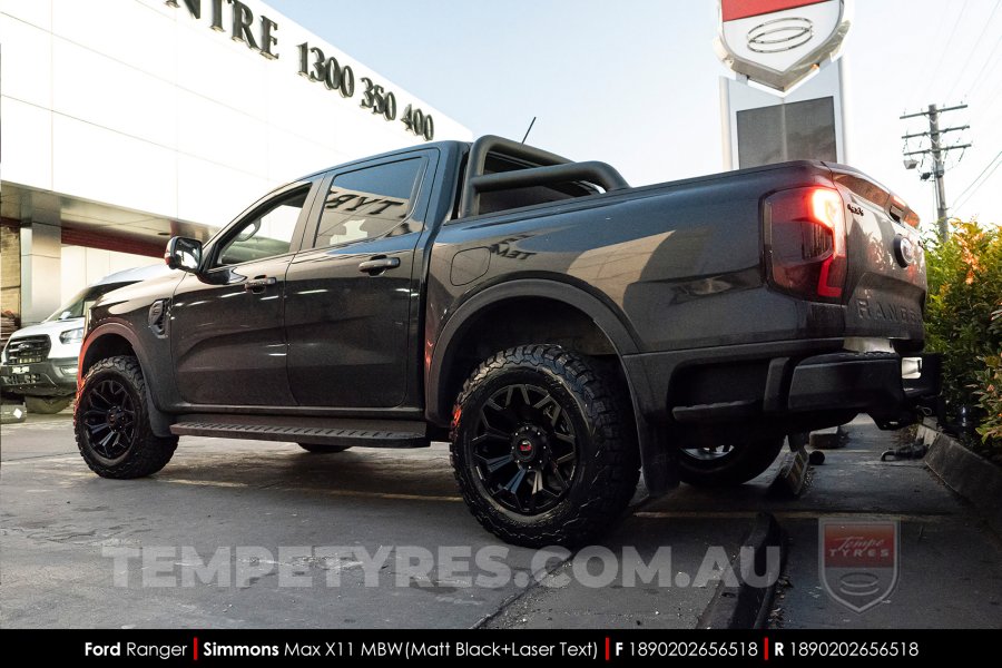 18x9.0 Simmons MAX X11 MBW on Ford Ranger