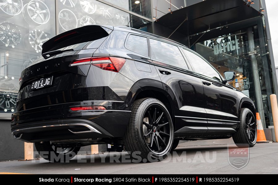 19x8.5 Starcorp Racing SR04 Satin Black on Skoda Karoq