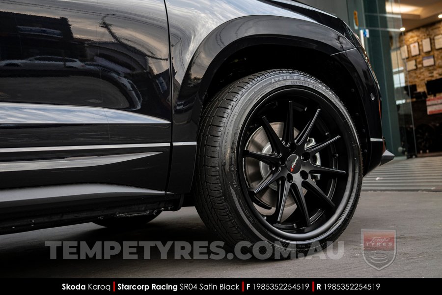 19x8.5 Starcorp Racing SR04 Satin Black on Skoda Karoq