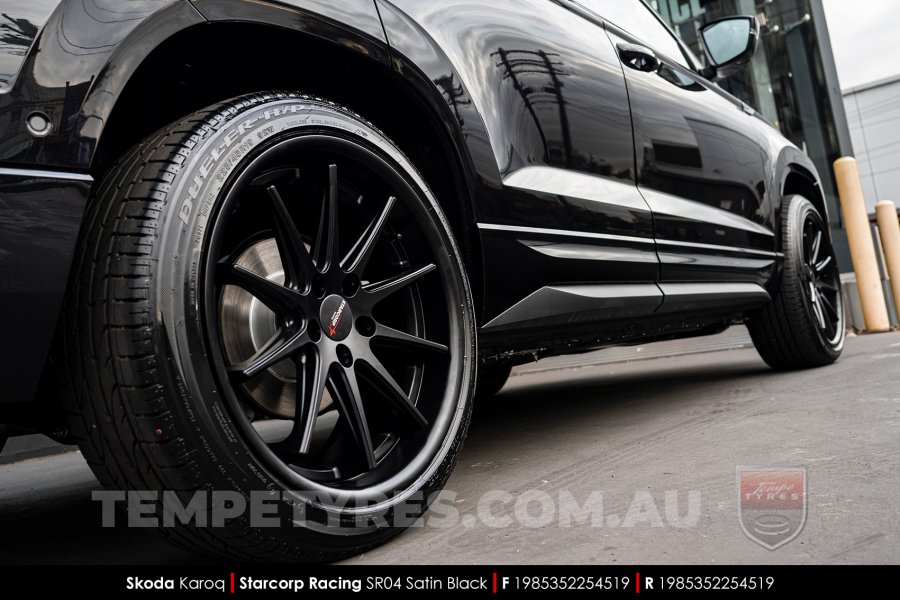 19x8.5 Starcorp Racing SR04 Satin Black on Skoda Karoq