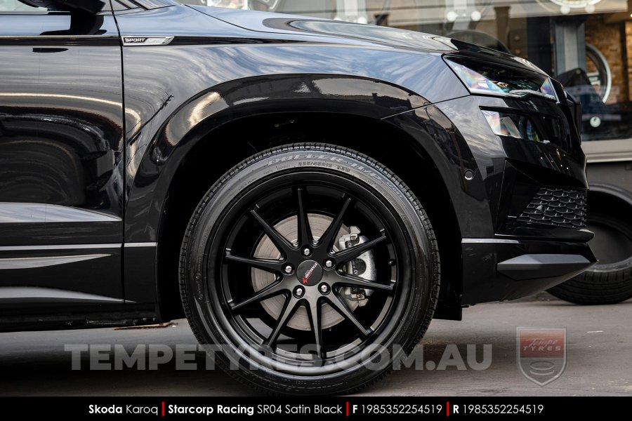 19x8.5 Starcorp Racing SR04 Satin Black on Skoda Karoq