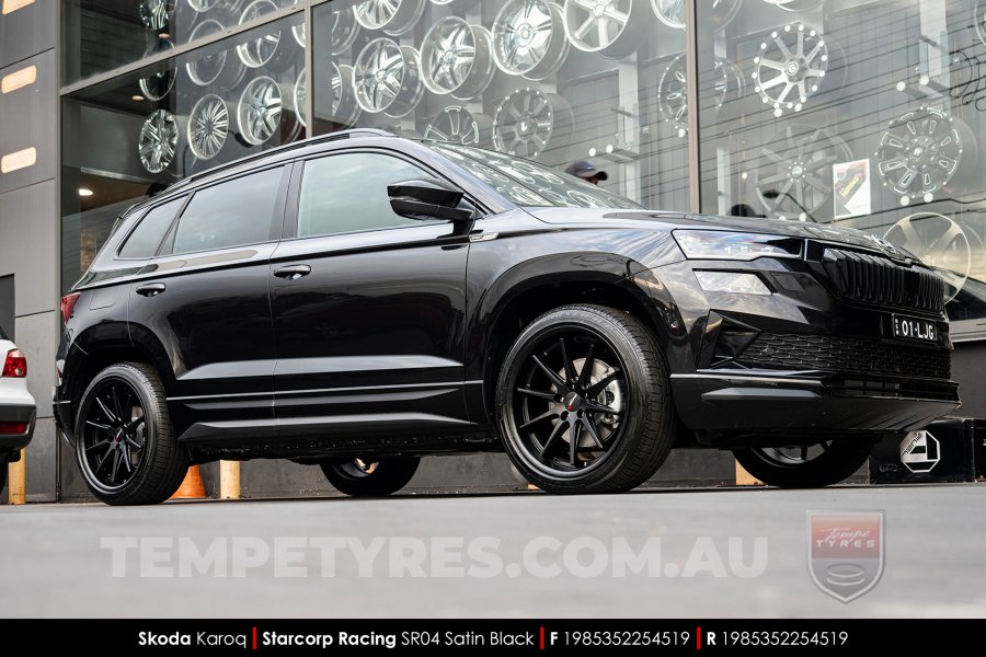 19x8.5 Starcorp Racing SR04 Satin Black on Skoda Karoq