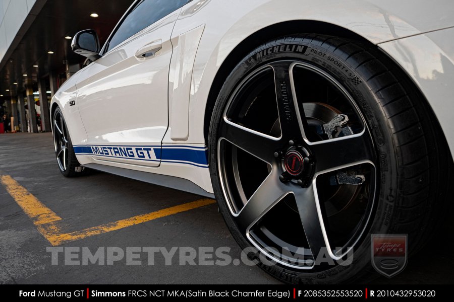 20x8.5 20x10 Simmons FR-CS Satin Black NCT  on Ford Mustang