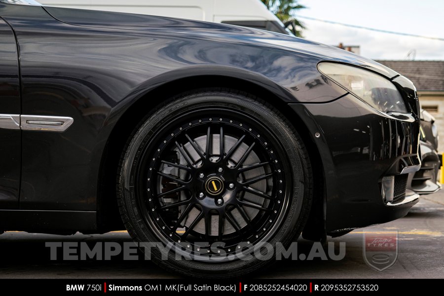 20x8.5 20x9.5 Simmons OM-1 Satin Black on BMW 7 Series