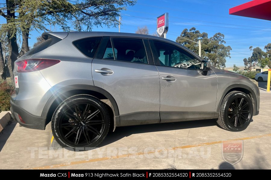 20x8.5 MOZA 913 Nighthawk Satin Black on Mazda CX5