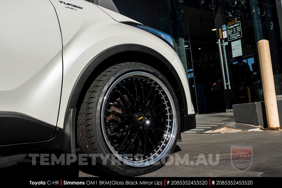 20x8.5 20x9.5 Simmons OM-1 Gloss Black on Toyota C-HR