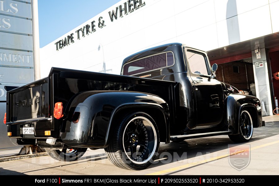 20x8.5 20x9.5 Simmons FR-1 Gloss Black on Ford F100