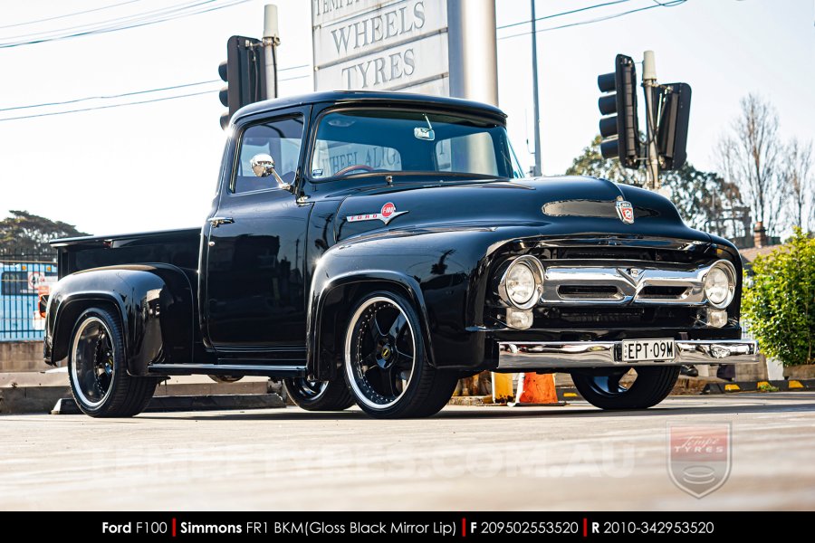 20x8.5 20x9.5 Simmons FR-1 Gloss Black on Ford F100