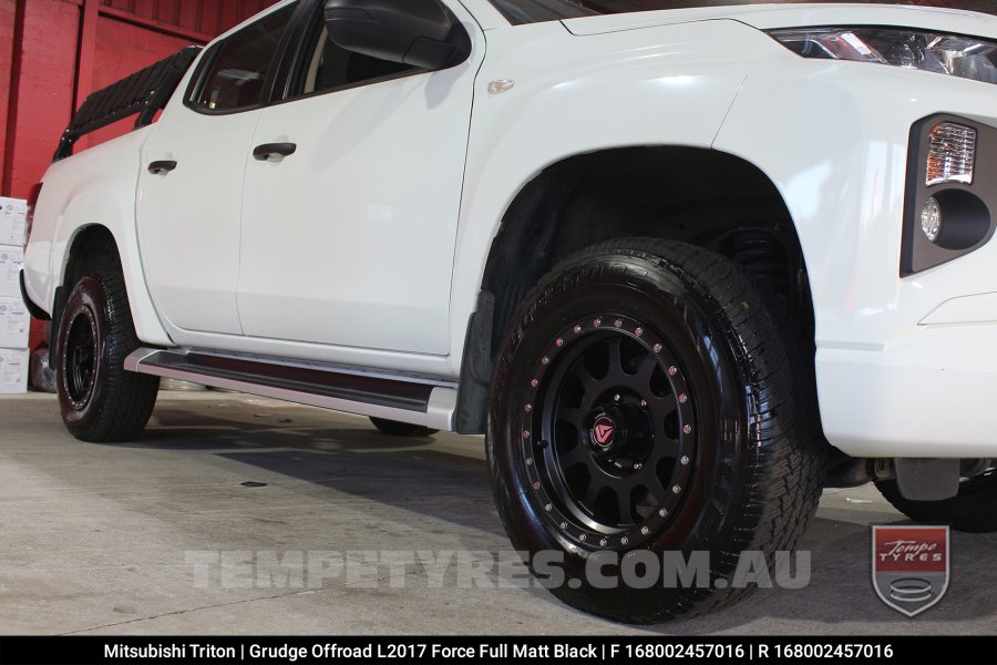 16x8.0 Grudge Offroad L2017 Force Full Matt Black on Mitsubishi Triton