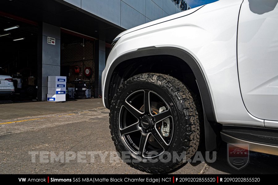 20x9.0 Simmons S6S Matte Black NCT on VW Amarok