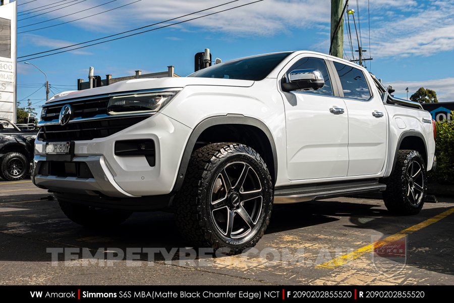 20x9.0 Simmons S6S Matte Black NCT on VW Amarok