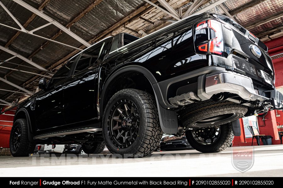 20x9.0 Grudge Offroad F1 Fury Matte Gunmetal on Ford Ranger