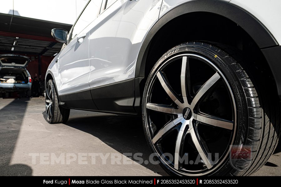 20x8.5 MOZA 910 Blade Gloss Black Machined on Ford Kuga