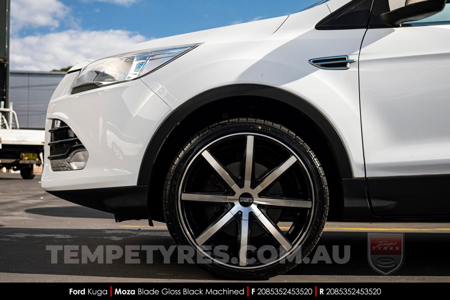 20x8.5 MOZA 910 Blade Gloss Black Machined on Ford Kuga