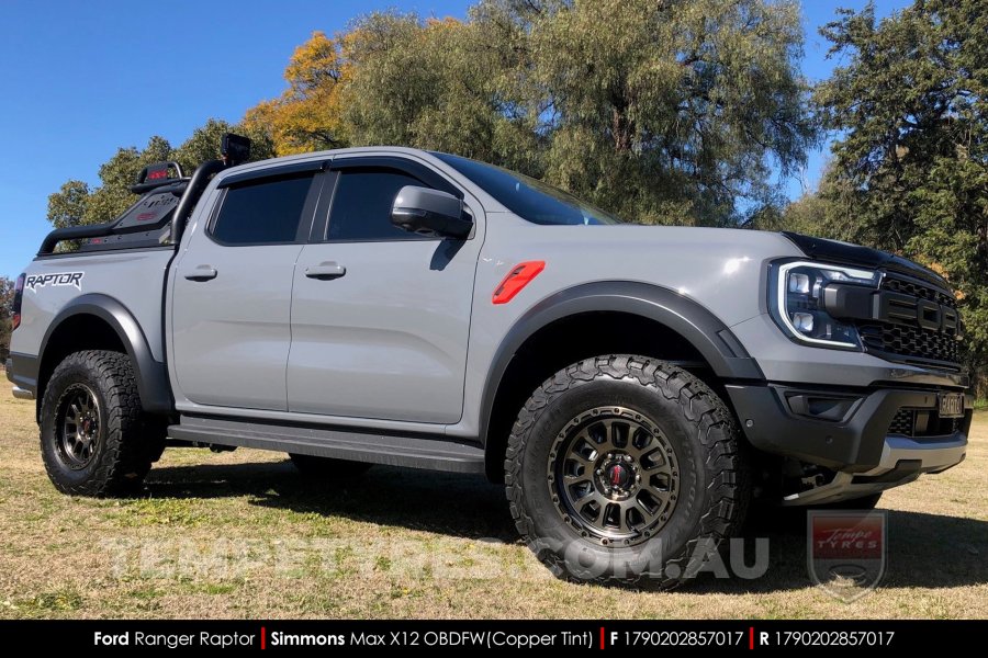 17x9.0 Simmons MAX X12 OBDFW on Ford Ranger Raptor