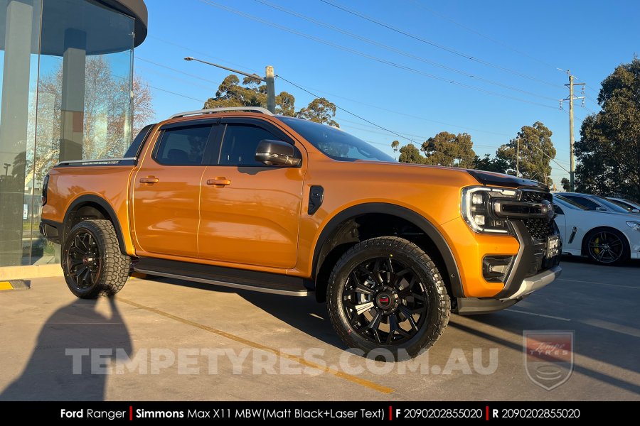 20x9.0 Simmons MAX X11 MBW on Ford Ranger