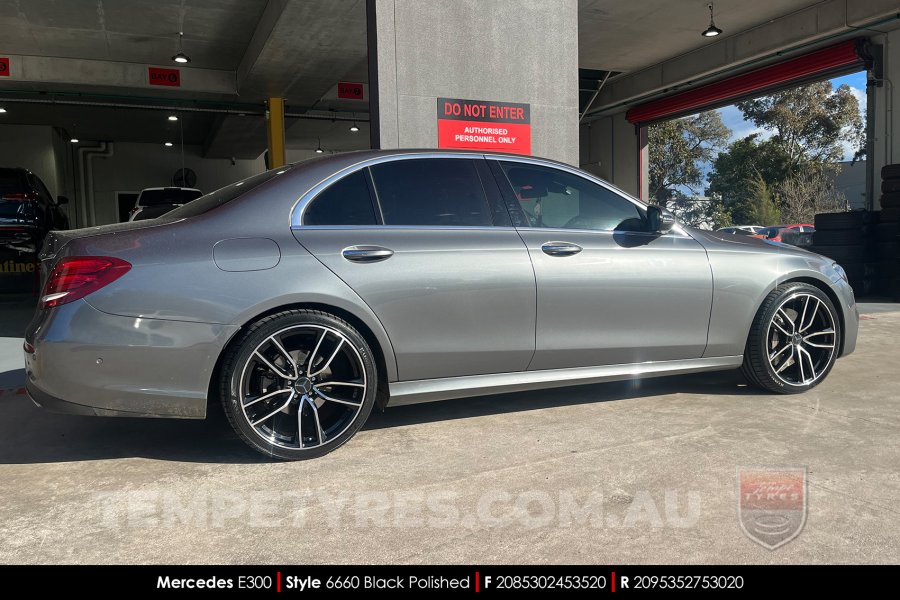 20x8.5 20x9.5 6660 Black Polished on Mercedes E-Class