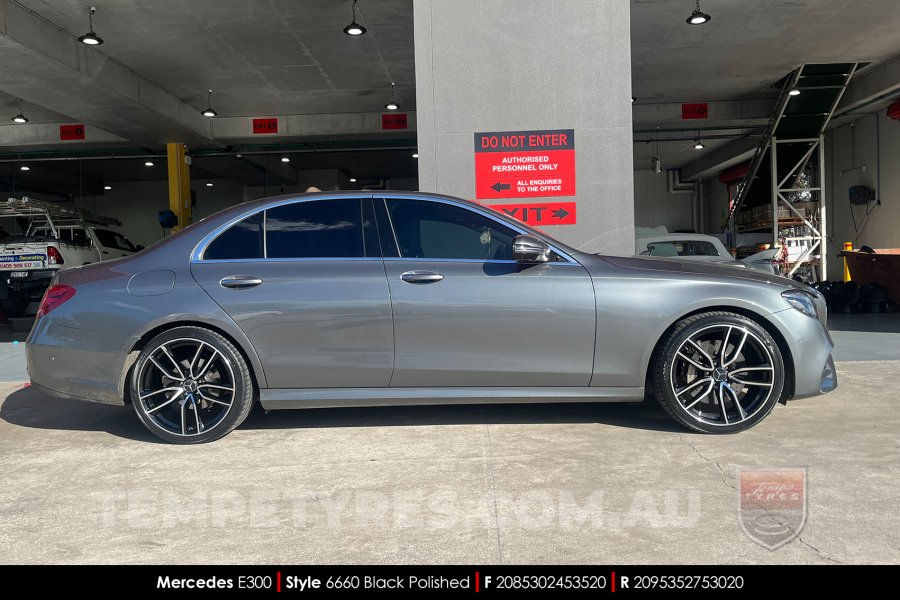 20x8.5 20x9.5 6660 Black Polished on Mercedes E-Class