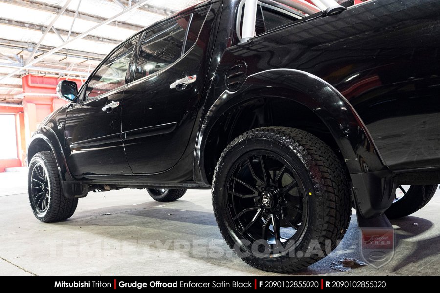 20x9.0 Grudge Offroad F2 Enforcer Satin Black on Mitsubishi Triton