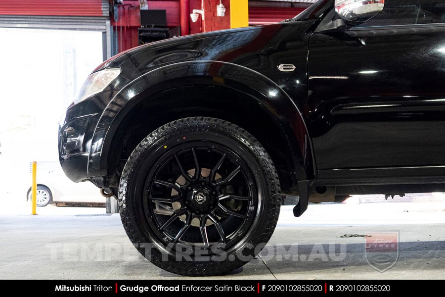 20x9.0 Grudge Offroad F2 Enforcer Satin Black on Mitsubishi Triton