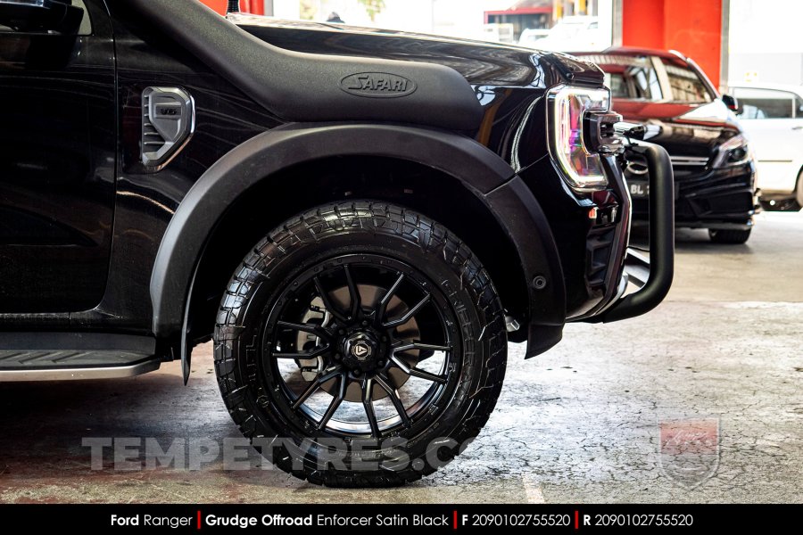 20x9.0 Grudge Offroad F2 Enforcer Satin Black on Ford Ranger