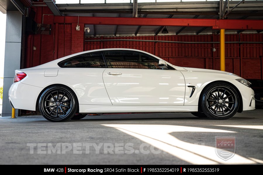 19x8.5 Starcorp Racing SR04 Satin Black on BMW 4 Series