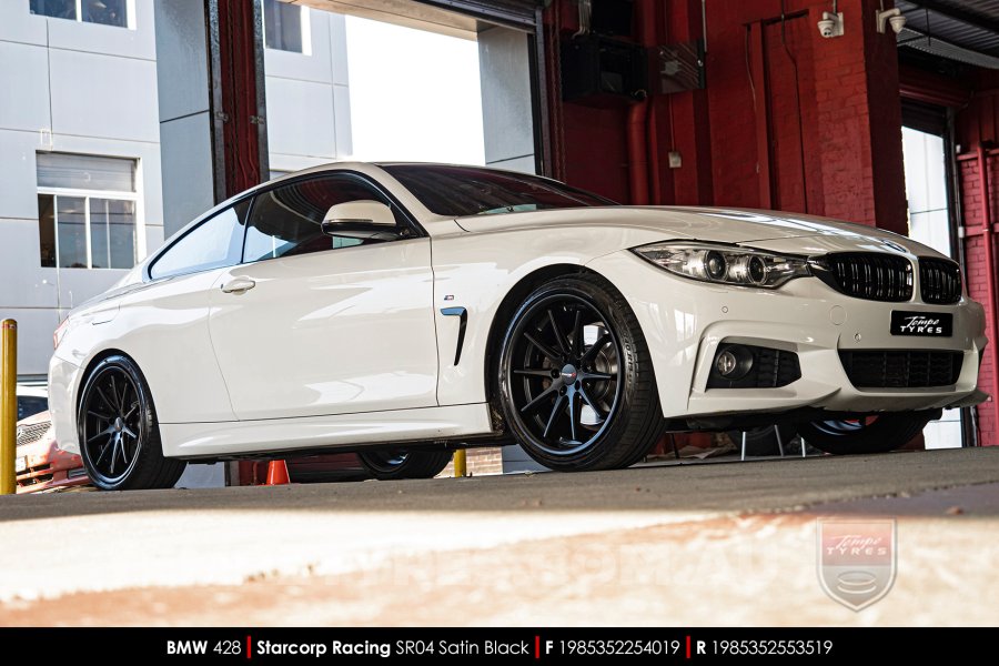 19x8.5 Starcorp Racing SR04 Satin Black on BMW 4 Series