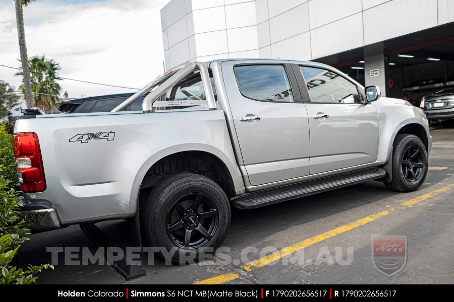 17x9.0 Simmons S6 Matte Black NCT on Holden Colorado