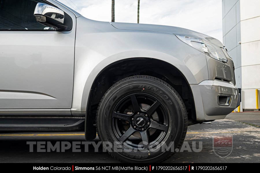 17x9.0 Simmons S6 Matte Black NCT on Holden Colorado