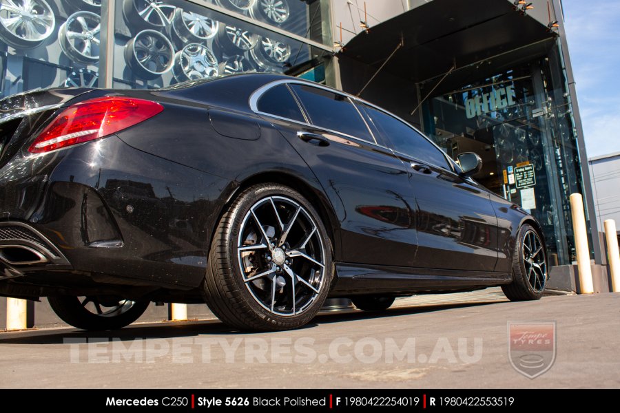 19x8.0 19x9.0 5626 MB507 Black Polished on Mercedes C-Class