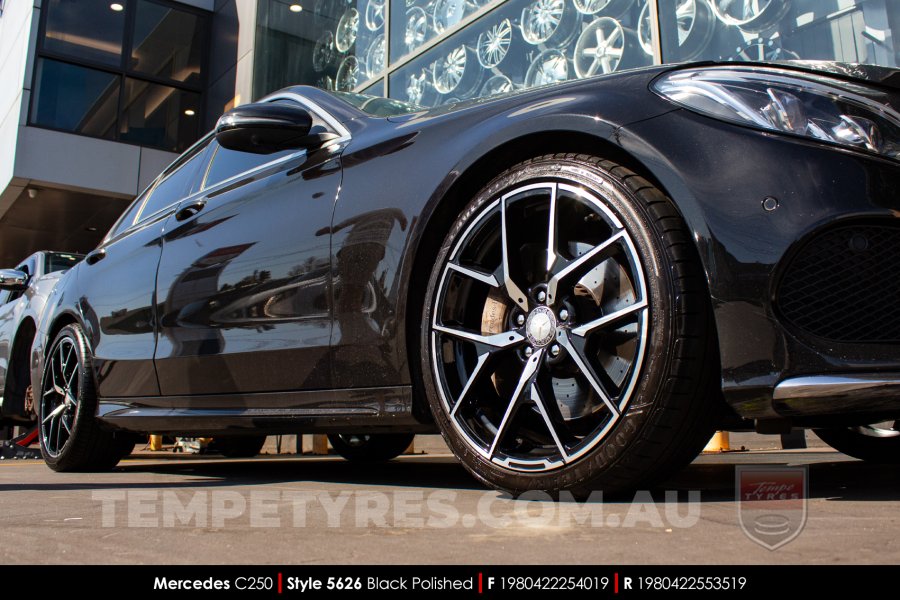 19x8.0 19x9.0 5626 MB507 Black Polished on Mercedes C-Class