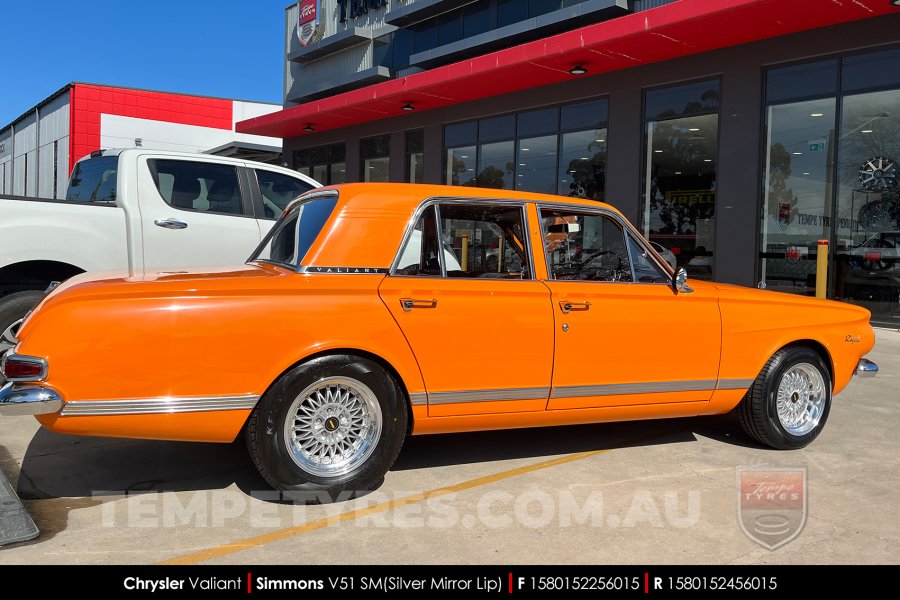 15x8.0 15x10 Simmons V51 SM on Chrysler Valiant