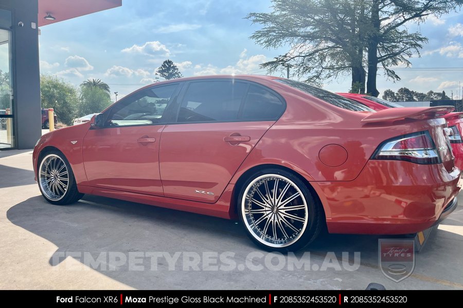 20x8.5 MOZA 914 Prestige Gloss Black Machined on Ford Falcon