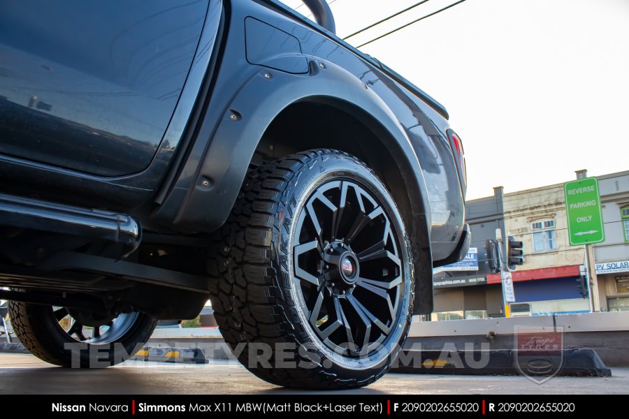 20x9.0 Simmons MAX X11 MBW on Nissan Navara