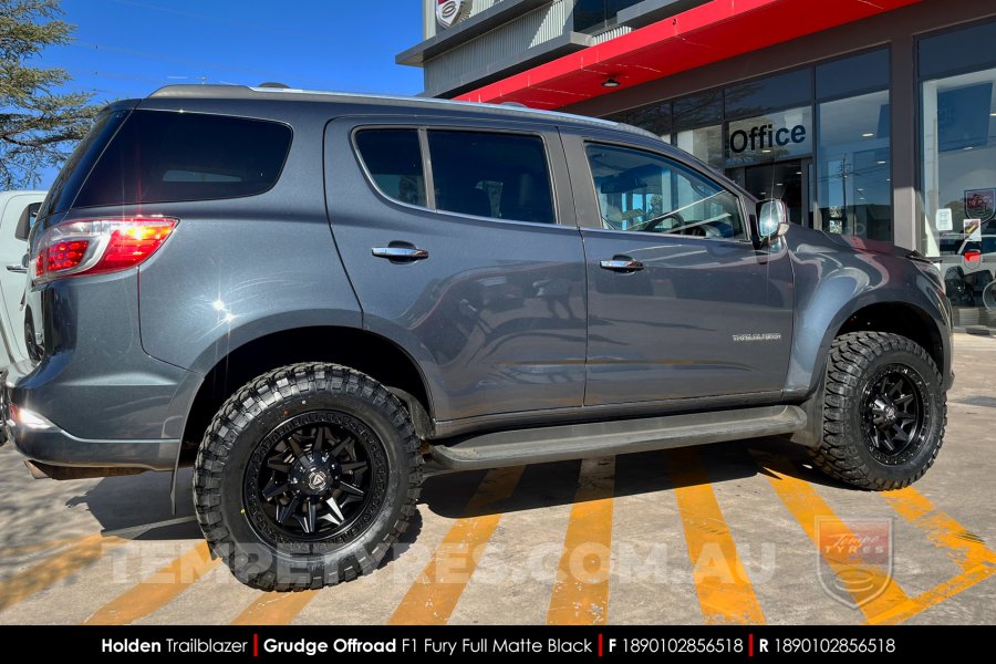 18x9.0 Grudge Offroad F1 Fury Full Matte Black on Holden Trailblazer