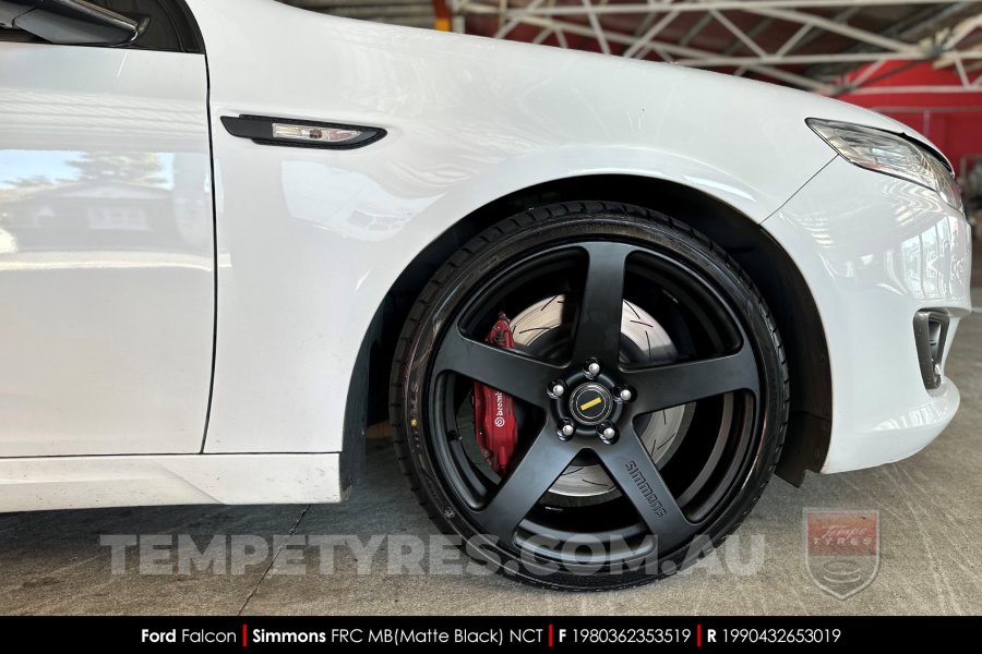 19x8.0 19x9.0 Simmons FR-C Matte Black NCT on Ford Falcon