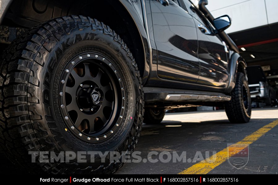 16x8.0 Grudge Offroad L2017 Force Full Matt Black on Ford Ranger