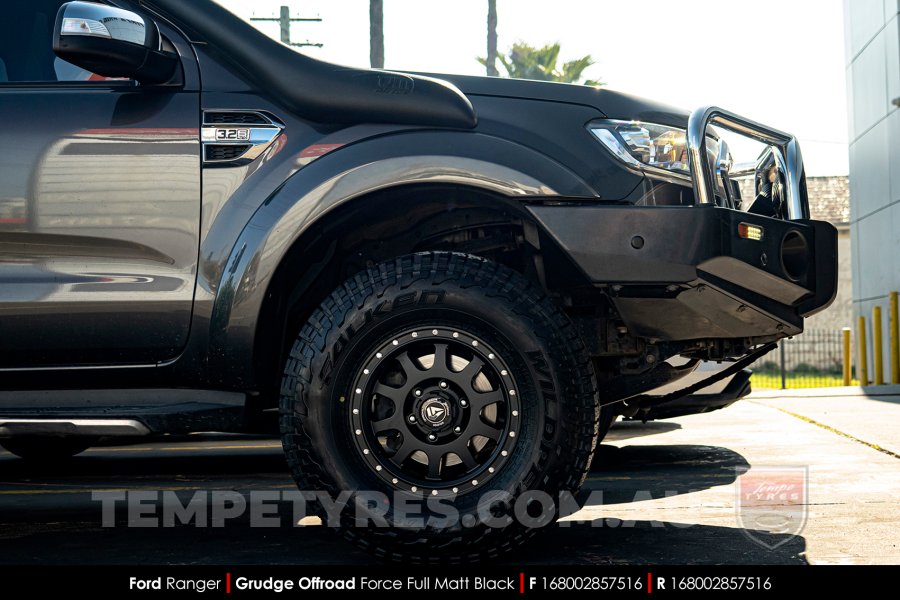 16x8.0 Grudge Offroad L2017 Force Full Matt Black on Ford Ranger