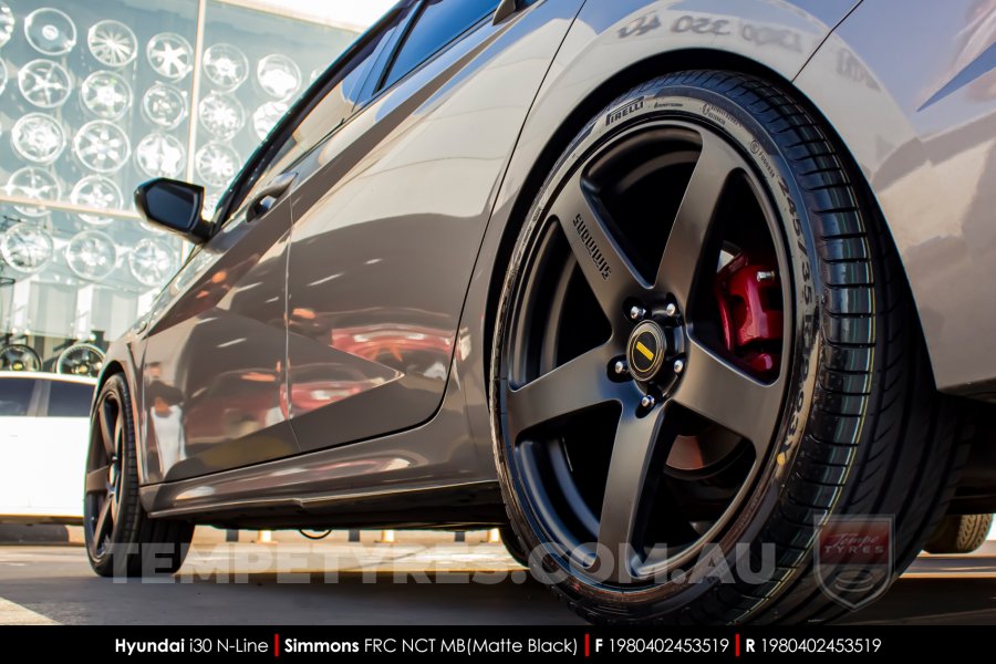 19x8.0 19x9.0 Simmons FR-C Matte Black NCT on Hyundai i30