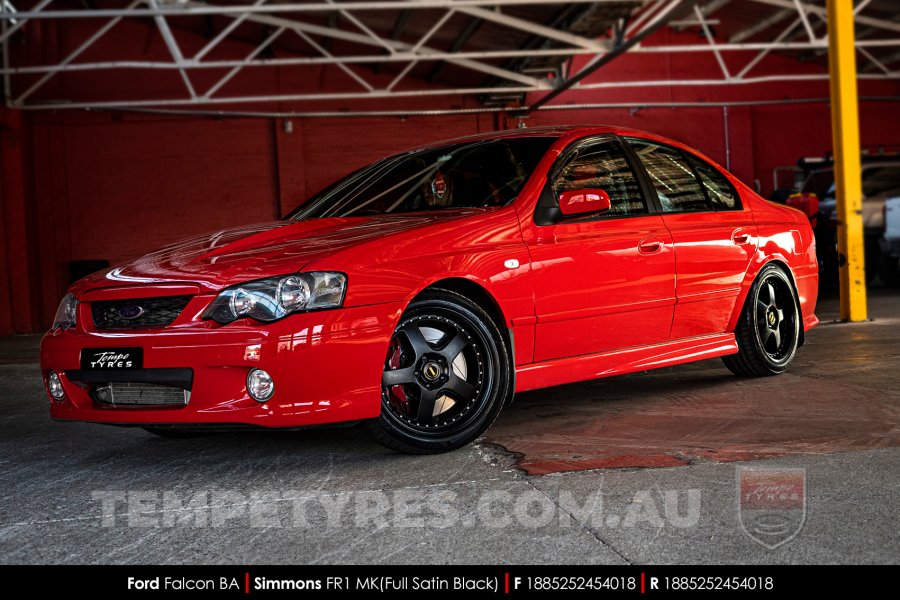 18x8.5 Simmons FR-1 Satin Black on Ford Falcon