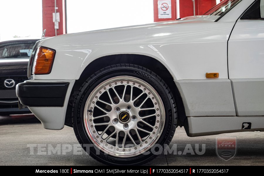 17x7.0 17x8.5 Simmons OM-1 Silver on MERCEDES C-CLASS