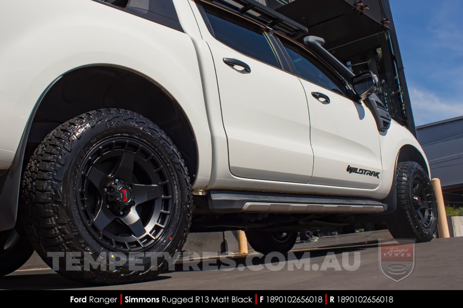 18x9.0 Simmons RUGGED R13 Matt Black on Ford Ranger