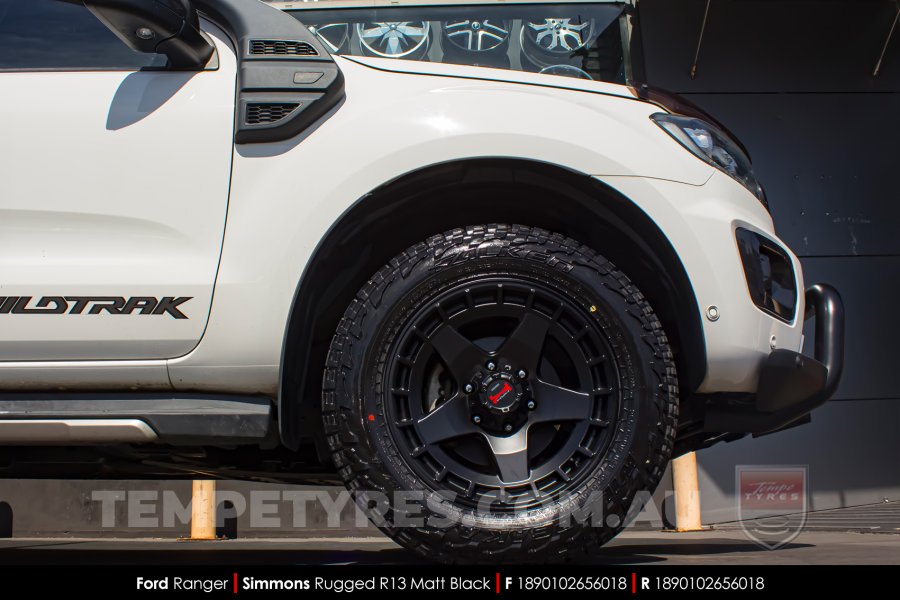 18x9.0 Simmons RUGGED R13 Matt Black on Ford Ranger