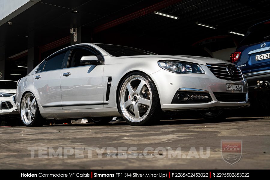 22x8.5 22x9.5 Simmons FR-1 Silver on Holden Calais